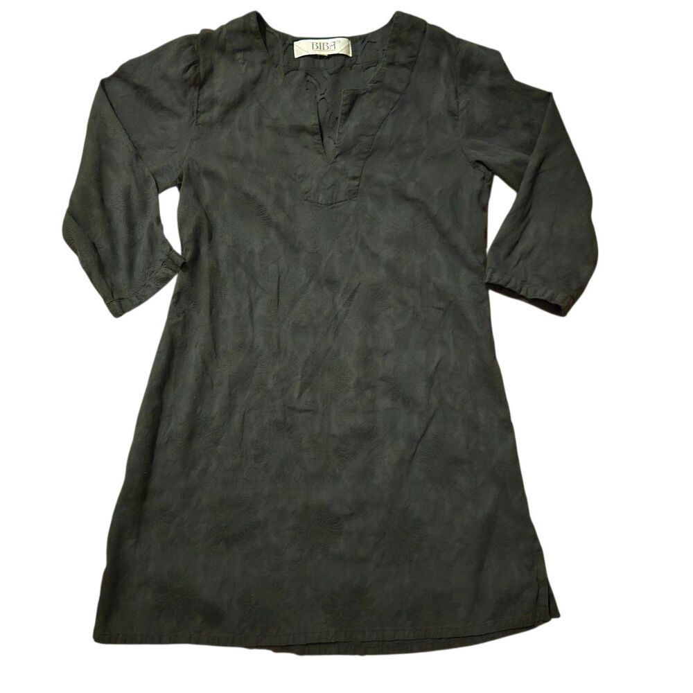 Biba XS Tunic Dress Black Cotton Ethnic India Boho Hippie Beachy Vacation